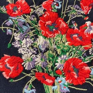 Brooks Brothers Navy Floral Embroidered Tee